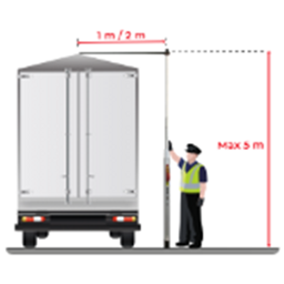 Teleskop-Messstab 5 Meter mit Rollbandmass und Teleskoparm 1-2 m