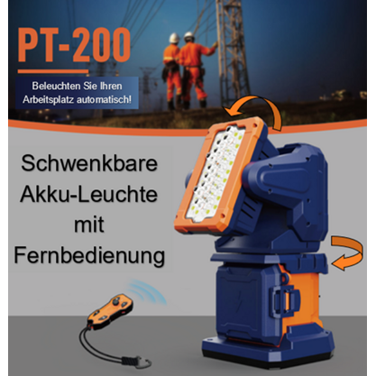 MC Set: Steuerbarer Arbeitsscheinwerfer mit Fernbedienung, Ladegerät und Akku