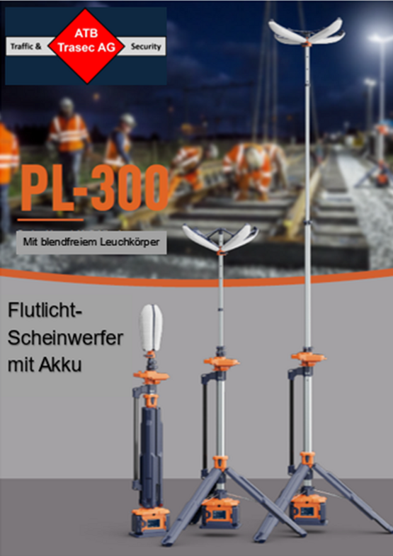 MC, Mobile Flutlicht-Anlage mit Teleskop-Mast und Akku